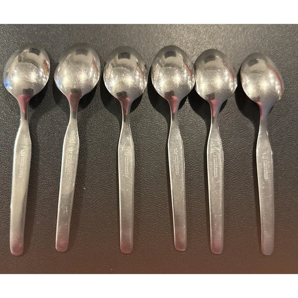 Pfeiffer Lungano Set Of 6 Five O'Clock Spoons Mangasil Stainess Germany 5‎ 1/2
